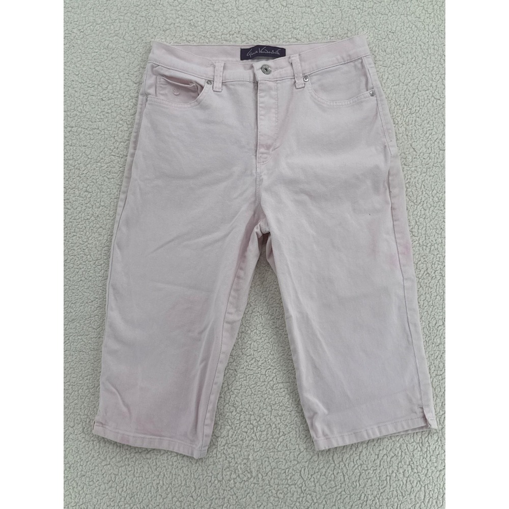 Gloria Vanderbilt Amanda Capris Jeans Women Size 8 Pink Denim Stretch Cropped